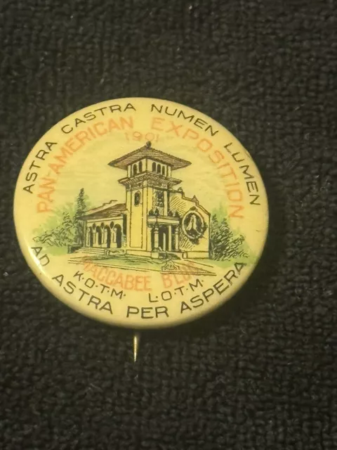 Beautiful 1901 Pan American Exposition Pinback Wow! 🤩 Buffalo NY