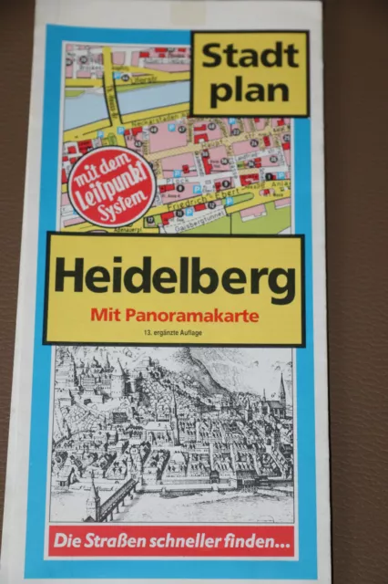 ALTER STADTPLAN PLAN KARTE HEIDELBERG ORIGINAL 70er JAHRE ******* TOP **********