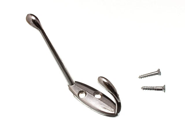 100 X Hat Robe Or Coat Hook Hangers CP Chromed Metal Onestopdiy New