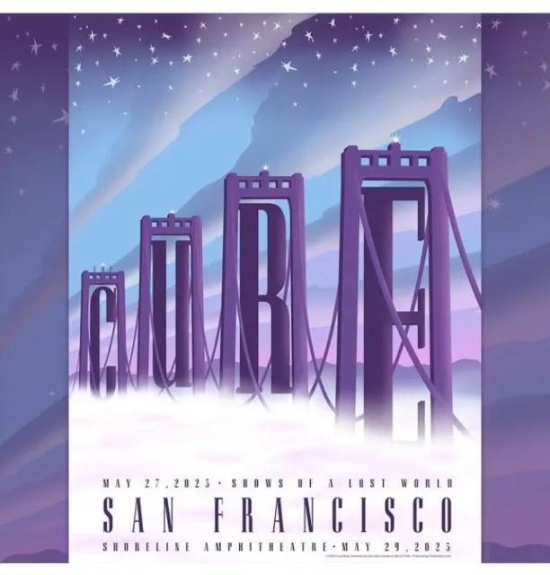 THE CURE SAN Francisco Poster 05/27/2023 Shoreline AMP by Arian Buhler