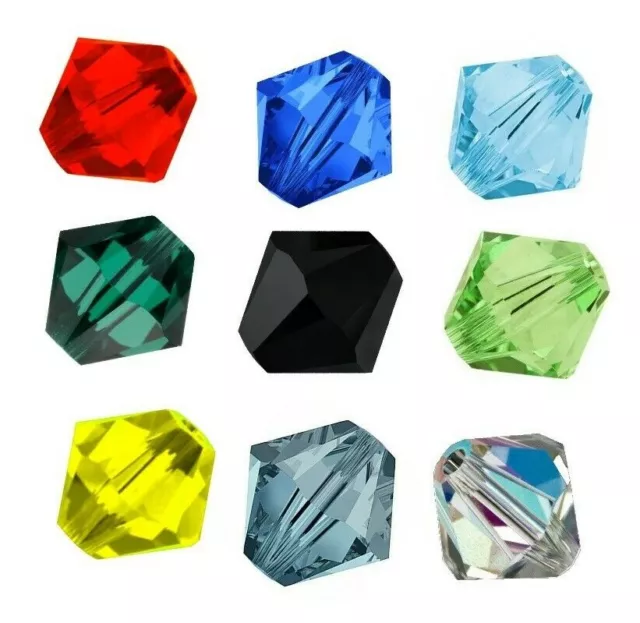 Tschechische Kristall Perlen 4mm Xilion Bicone 40stk Glasperlen Farben Wahlen