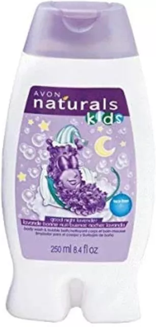 Avon Naturals Kids Goodnight Lavender 250ml Body Wash & Bubble Bath FREE P&P