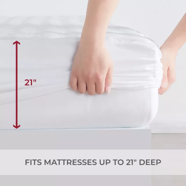 Mellanni 100% Waterproof Mattress Pads, up to 16" and 21" Deep Mattresses 3