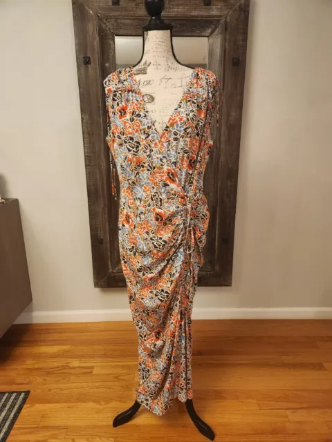 Veronica Beard Maxi/Midi Women’s Size 16 Ruched Floral Silk