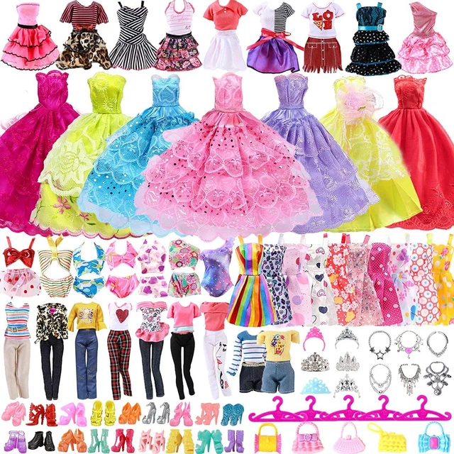 63PCS BARBIE DOLL Clothes Accessories Dress Shoes Props Sets - 11.5 ...