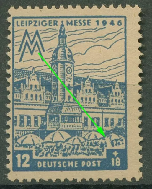 SBZ West-Sachsen 1946 Leipziger Messe mit Plattenfehler 163 AZ I postfrisch