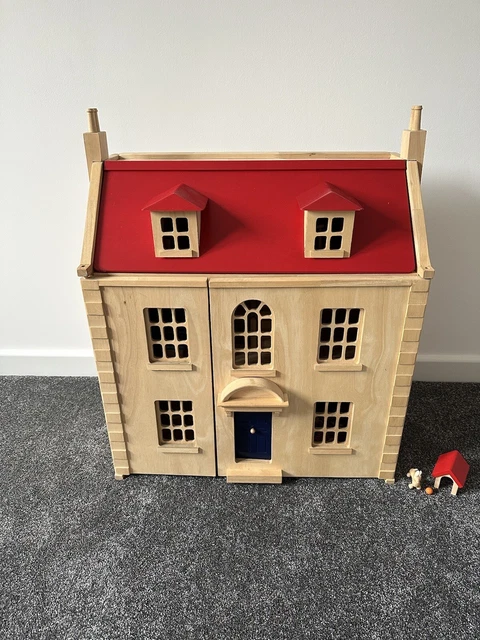 LARGE 3 STOREY wooden dolls house John Crane To Include Furniture