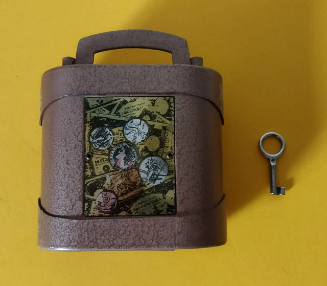 🍀 Salvadanaio Vintage Con Lire Banca D'italia