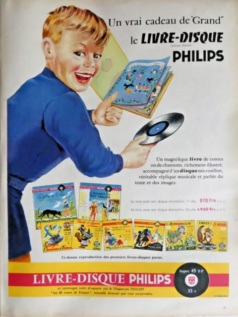 1956 Philips Super 45 Rpm Disc Book Press Advertisement