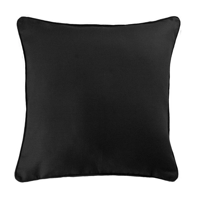 Housse De Coussin Déco Panama 40x40 cm Coton Noir - Douceur d'Intérieur