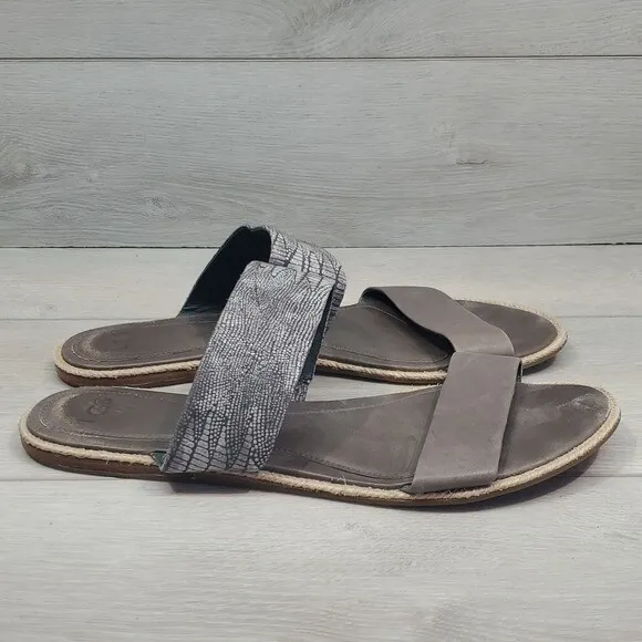 Ugg Australia Women Comfort Leather Sandals Flip flop flats shoes sz 9.5
