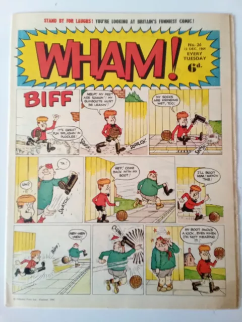Wham! No. 26 Dated 12 December 1964. Very Good Leo Baxendale, Ken Reid Art