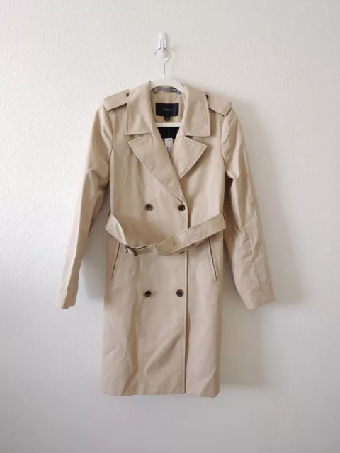 NWT JCREW 2011 Icon Trench Coat Womens Size 10 Khaki Beige Water Repellent H5852