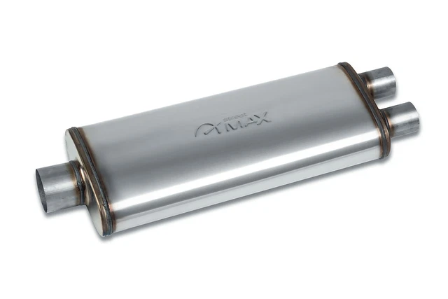 Street Max - SM11585 4"x9" Oval Body Muffler - 3" Center In / 2.25" Dual Out