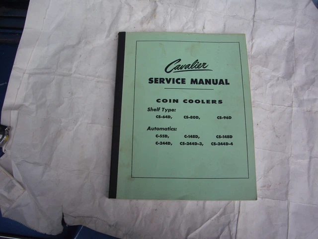 Vintage Coke Cola Machine Cavilier Service Manual Book