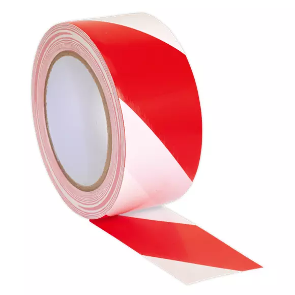 JOB LOT of 24 PACKAGING TAPES Red White Hazard warning 50mm x 33m sale