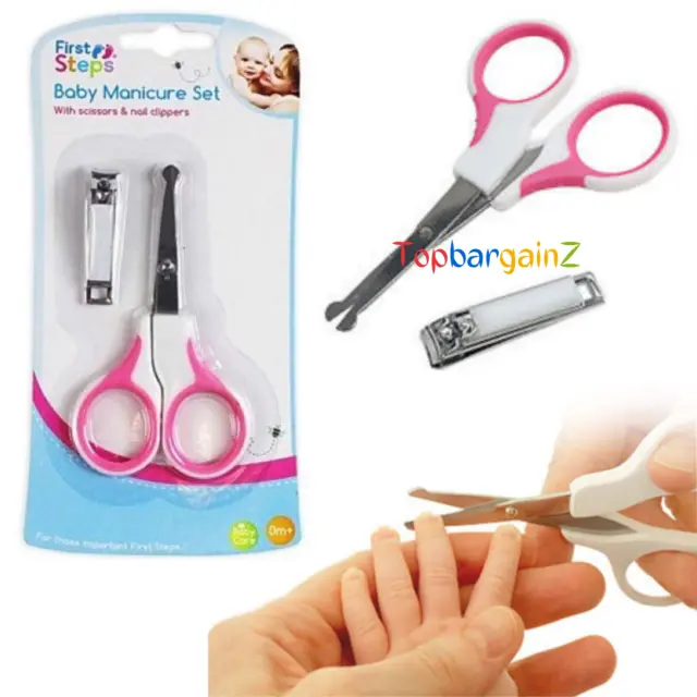 Baby Nail Clippers Pink Manicure Set Safety Nails Cutter Scissors Infant Toddler