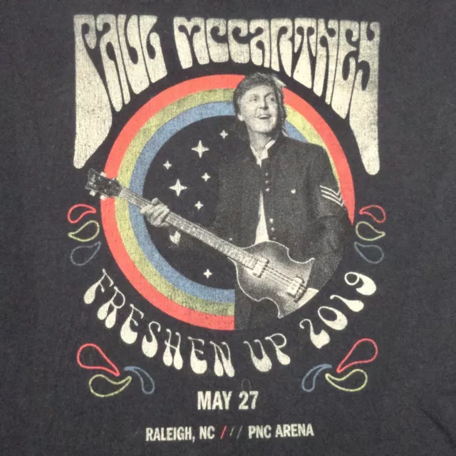 Paul McCartney Shirt Mens 3X Black Freshen Up 2019 Tour Raleigh Concert Band Tee