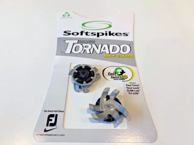 Softspikes SILBER TORNADO Golfstollen SCHNELLER TWIST 3.0 - passt Tourschloss 2