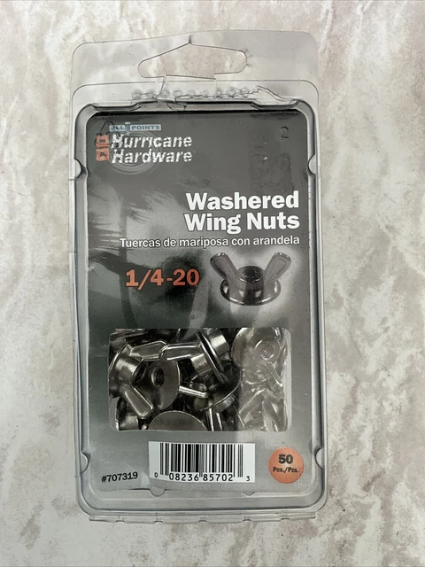 Hillman Hurricane Hardware Washered Wing Nut Zinc Die Cast 50 Pack 1/4-20 707319