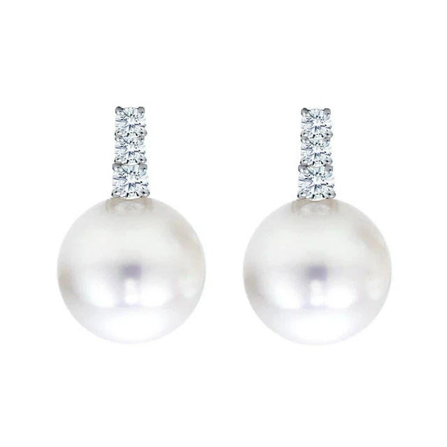 Set Collana E Orecchini Con Perle Akoya Conchiglia Bianche 8mm Gioielli Placcati Oro Per 1336147 - Foto 3