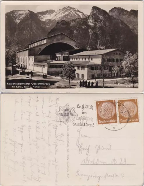 Ansichtskarte Oberammergau Partie am Passionstheater 1939