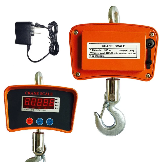 Digital Crane Scale 500KG 1000LBS Heavy Duty Industrial Hanging Weight Measure