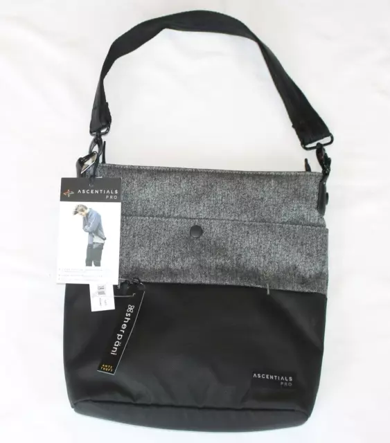 $59 New SHERPANI x ASCENTIALS PRO Shoulder Bag RFID Block EMERSON Gray Black