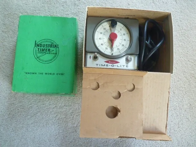 Temporizador fotográfico vintage Time-O-Lite modelo M 59 con restablecimiento automático
