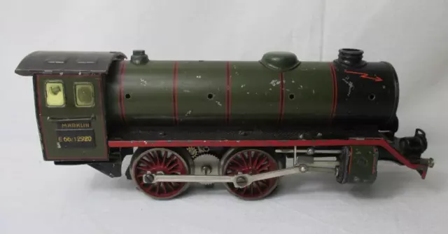 Alte Märklin Spur 0 Eisenbahn Lok Blechspielzeug Lokomotive E66 / 12920