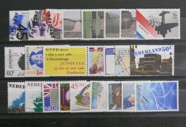 TIMBRES DES PAYS-BAS : 1980 YVERT N° 1122 à 1144 + BF 21 + PA N° 16** NEUF - TBE