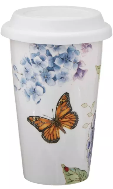 Lenox Butterfly Meadow Blue Ceramic Thermal Travel Mug 10oz - 846844 New