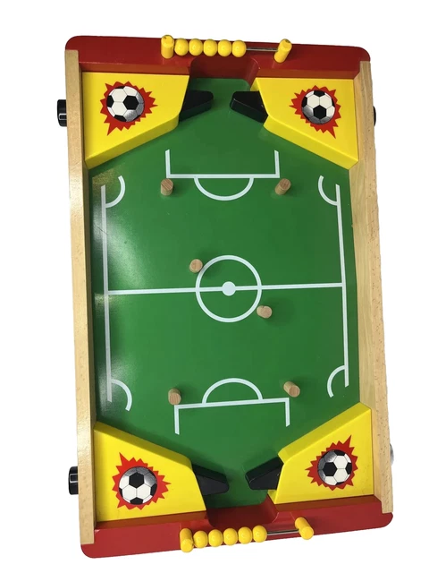 BRIO Tabletop Wood PINBALL Soccer GAME 2 Players Metal Ball Fun Natural