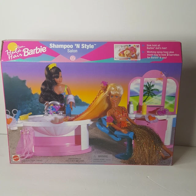 Hula Hair Barbie Shampoo ‘N Style Salon 1996 67602  Sealed NOS