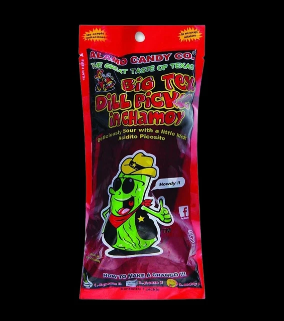 ALAMO CANDY BIG Tex Dill Pickle In Chamoy Flavored Deliciously Sour £4.