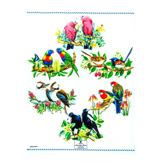 Ashdene Australian Birds Souvenir Cotton Kitchen Tea Towel Flora Fauna Gift NEW