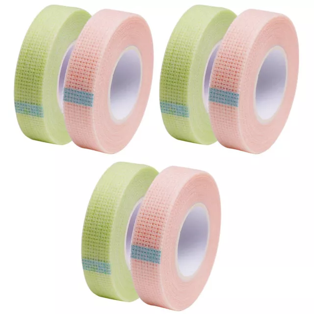 6 rollos pegamento cintas para pestañas verde extensión de pestañas cinta adhesiva no tejida