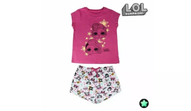 Completino Pigiama Lol Surprise Ragazza Estivo 100% Cotone T Shirt Pantaloncini