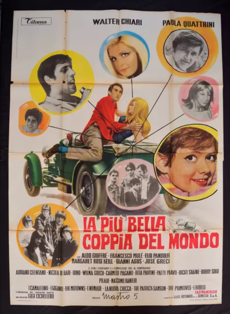 manifesto LA PIU' BELLA COPPIA DEL MONDO adriano celentano walter chiari  A43