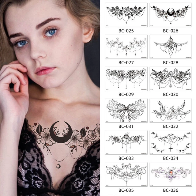 Sexy Temporary Tattoo Sticker Waterproof Leg Arm Flower Fake Tattoos Body Art AU