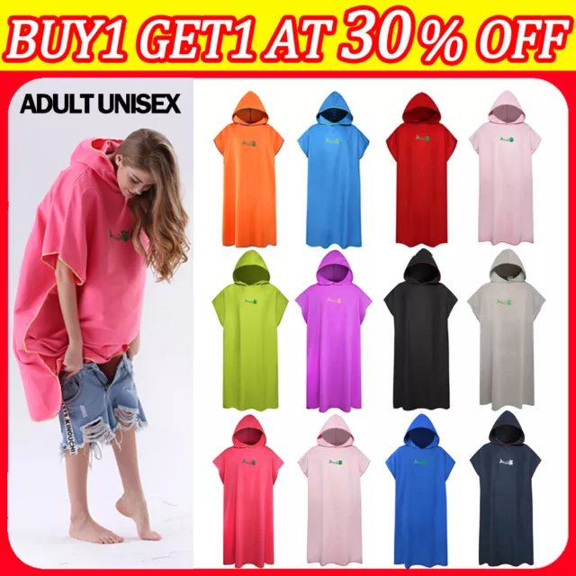 Beach Robe Towel Bath Hooded Changing Quick Dry Towel Poncho Bathrobe Mens Women