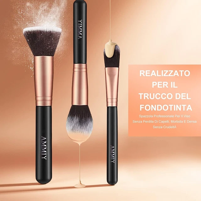 14 Pezzi Pennelli Trucco Professionale Set,Kit Di Pennelli Da Trucco, Pennelli M 7