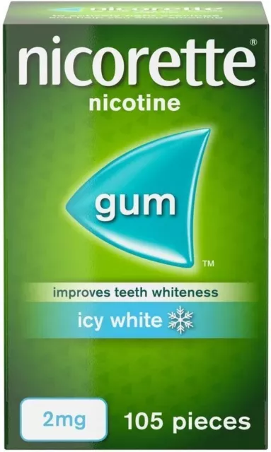 Nicorette goma blanca helada 2 mg 105 piezas nuevo
