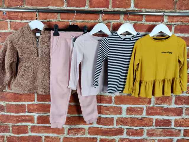 GIRLS BUNDLE AGE 3-4 YEARS NEXT H&M etc FLEECE JUMPER TOP T-SHIRT JOGGERS 104CM