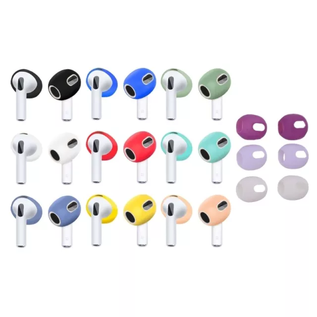 3 Pairs Colorful Soft Silicone Earbuds Earphone Case Cover For Pods 3