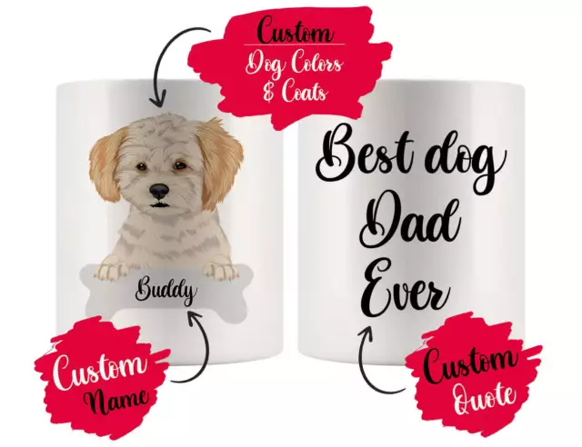 Personalized Shih-Poo Dog Mom Dad Mug, Best Dog Owner Gift