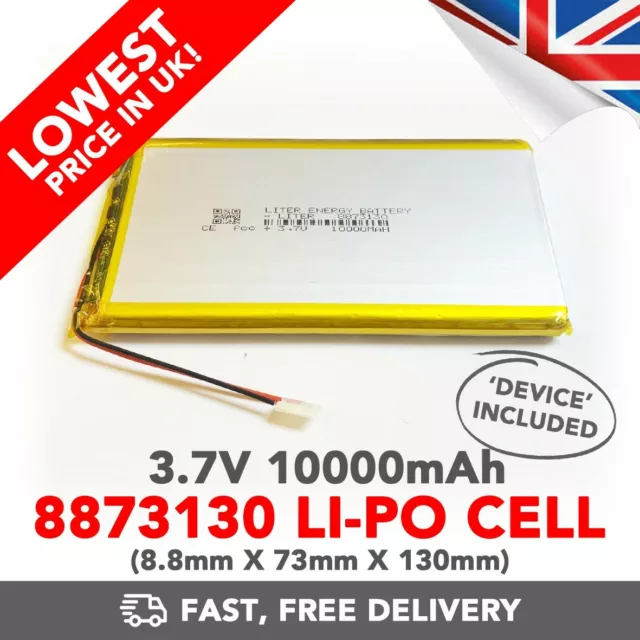 3.7V 10000mAh Li-Po Battery (8873130) Rechargeable High Capacity Tablet + Device