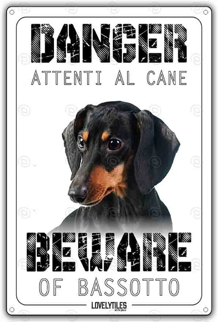 Targa Metallo 'Attenti Al Cane' Con Bassotto - 15x20 Cm, Personalizzabile - Foto 12