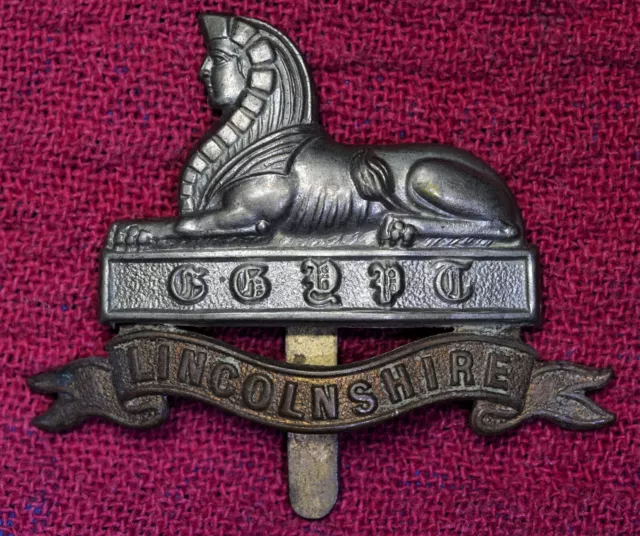 WW1 British Royal Army Lincolnshire Cap Badge Egypt Military Slider C2211D