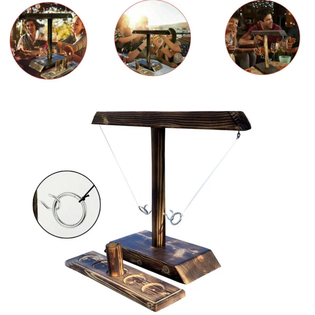 Trinkspiel Spielzeug Holz Haken und Ring werfen Spiel Tischplatte Brettspiele